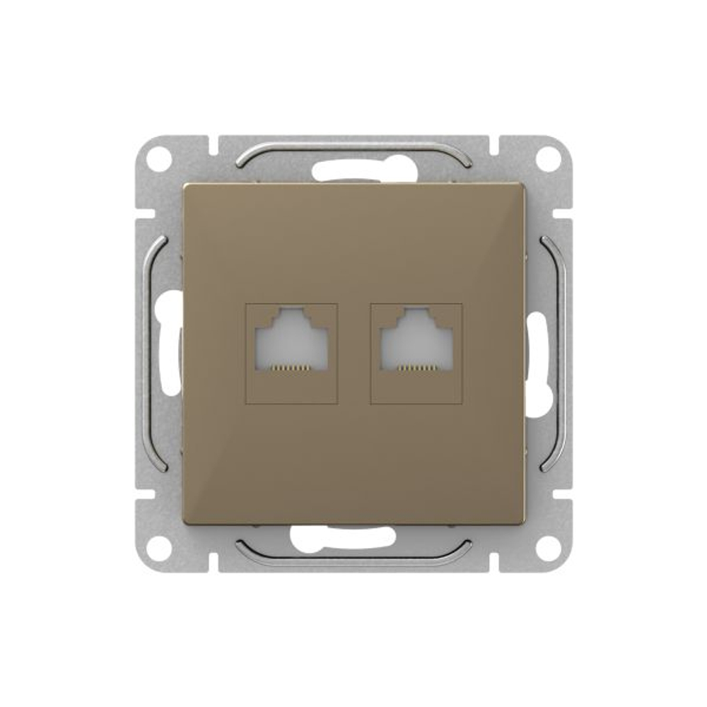 Механизм розетки RJ45 - 2шт, (cat6), шампань Эпика EKF