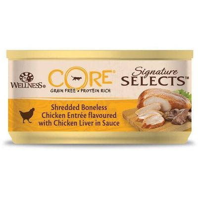 Влажный корм CORE SIGNATURE SELECTS для кошек, Рубленная курица с куриной печенью в соусе, банка 79 г