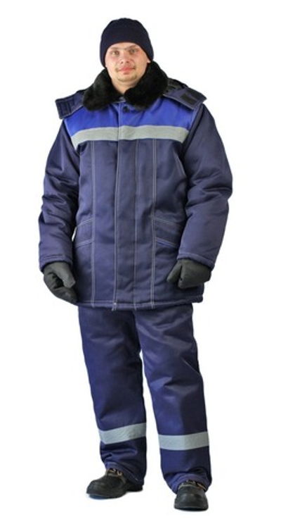 Куртка зимняя т.синий-василёк "Вьюга"