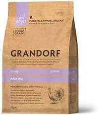 Grandorf 3 кг Mini Turkey & Brown Rice Holistic для собак малых пород, индейка с бурым рисом