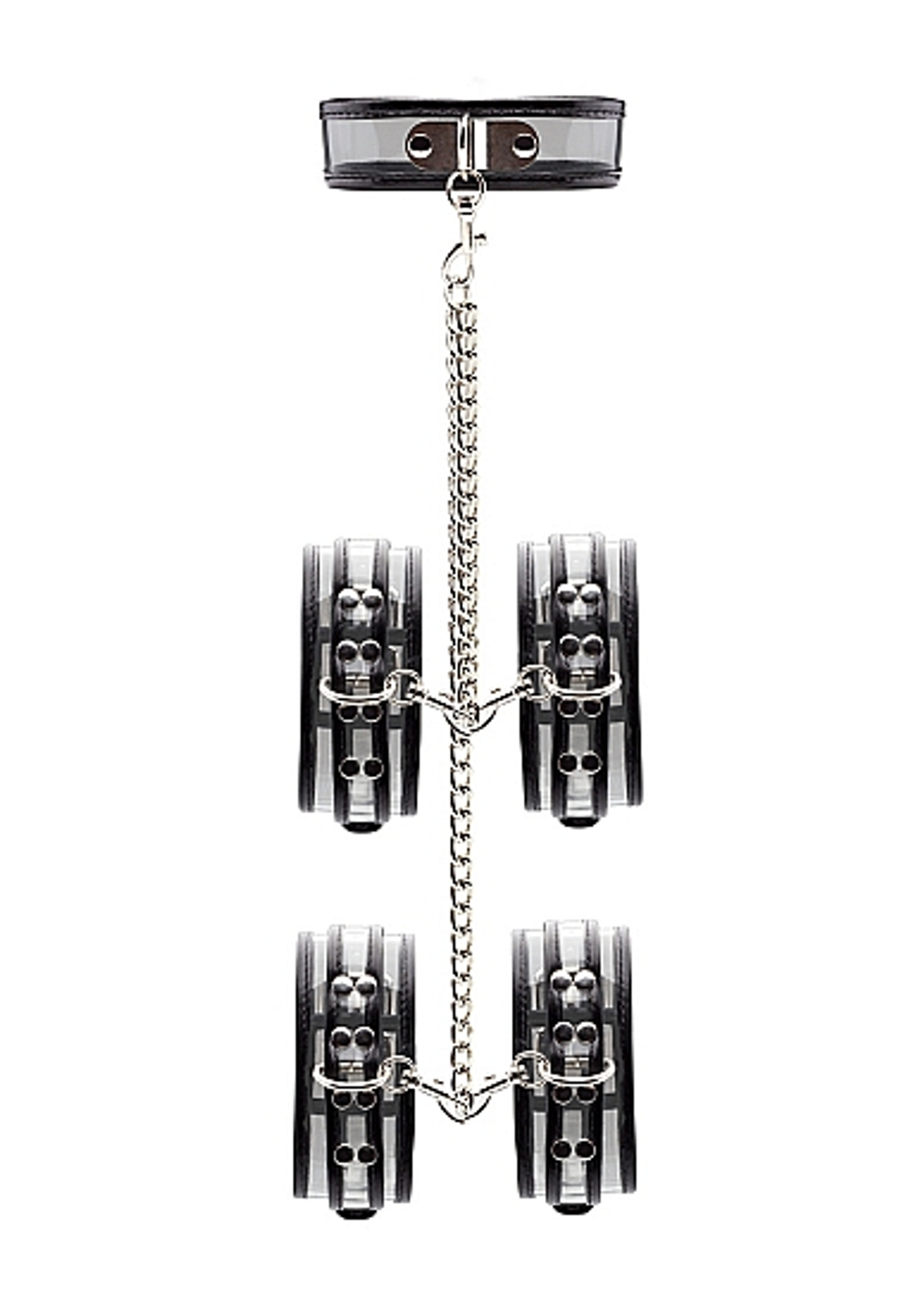 Комплект для бандажа с прозрачными оковами (Цвет: черный)