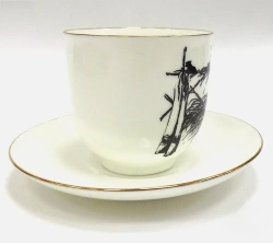 Чашка с блюдцем кофейная ф. Ландыш рис. Силуэты. Котята арт. 81.17258.00.1