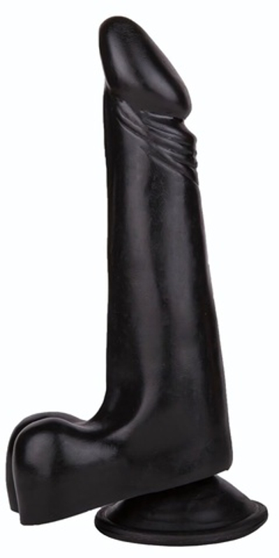 Чёрный фаллоимитатор с вытянутой головкой - 17,8 см. (Цвет: черный)
