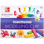 Пластилин 18 цветов Луч Классика, 360гр, со стеком, картон.упак.
