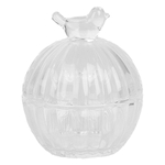 Бонбоньерка "Птичка" Ø 8x10см стекло