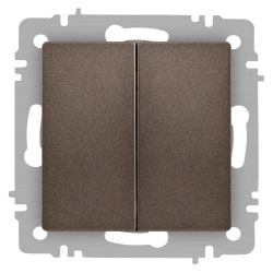 Переключатель Intro Accent 6-107-08 двойной, 10А-250В, IP20, СУ, AL/CU, бронза | Intro