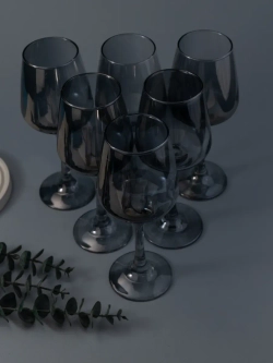 Набор бокалов для вина, 450 мл, 6 шт. серые