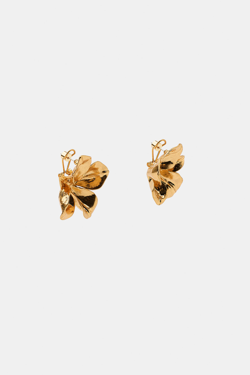 ZARA СЕРЬГИ «ЦВЕТЫ», ЗОЛОТИСТЫЙ