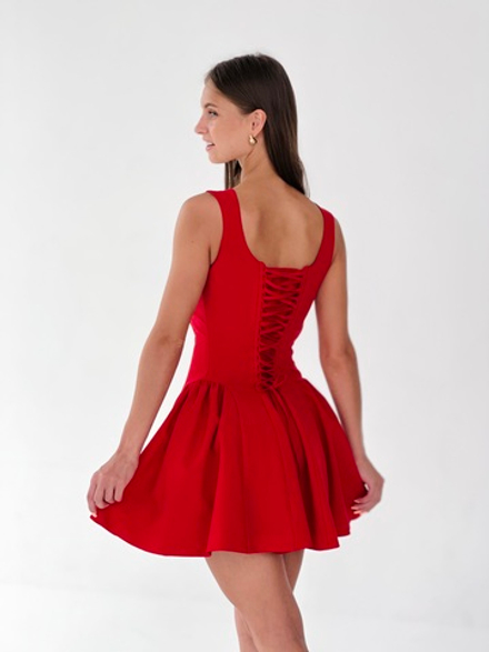 Платье мини со сборочками