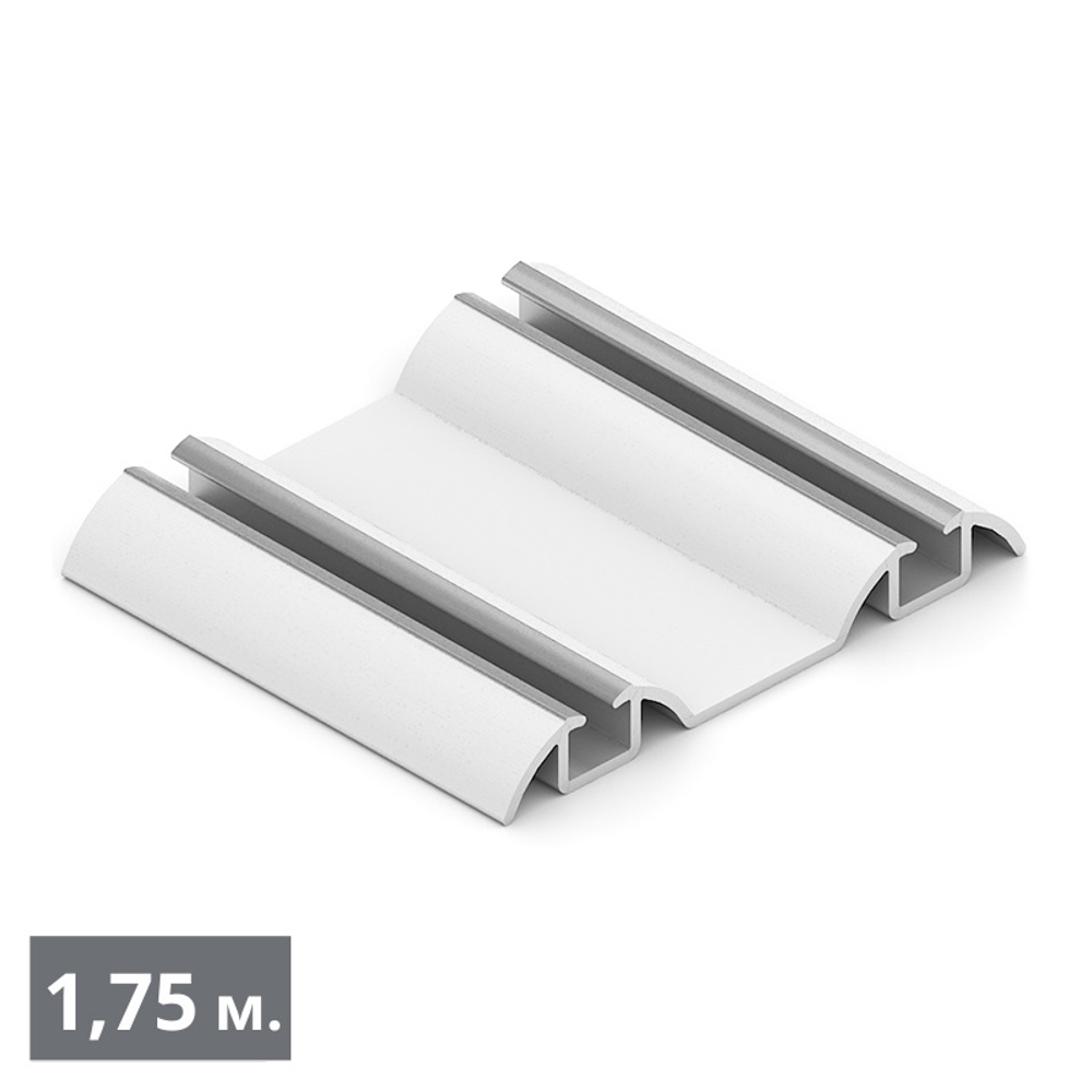 СТАНДАРТ Направляющая нижняя двухполозная (1,75 м) белый матовый (ПВХ) (AS0504) Aristo