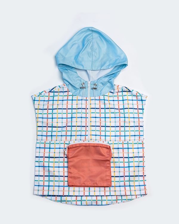 Накидка детская купальная QAZAQ SOUL с капюшоном В клетку