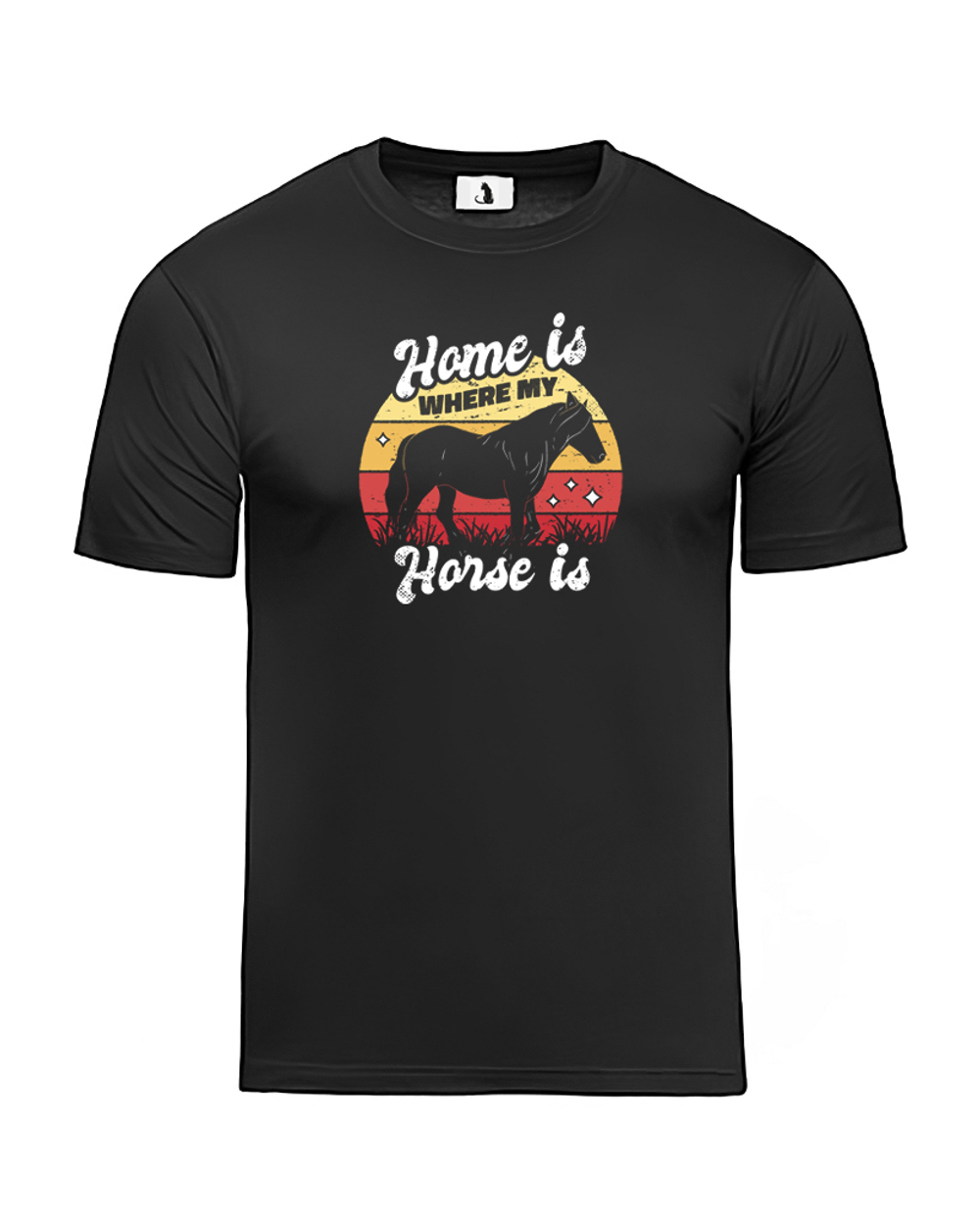 Футболка с лошадью Home is where my horse unisex черная