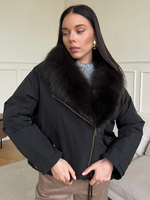 Парка Extra Lux с натуральным мехом черный