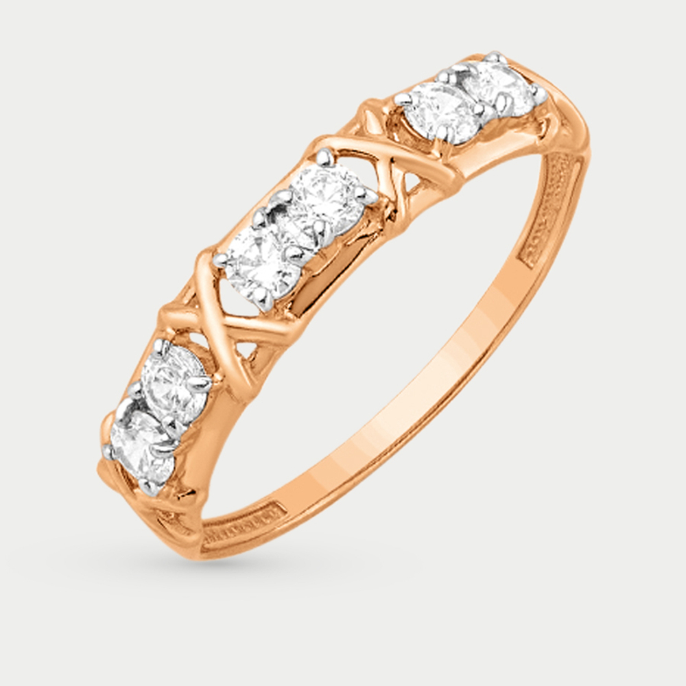 Кольцо из розового золота 585 пробы с фианитами для женщин (арт. К1327657)