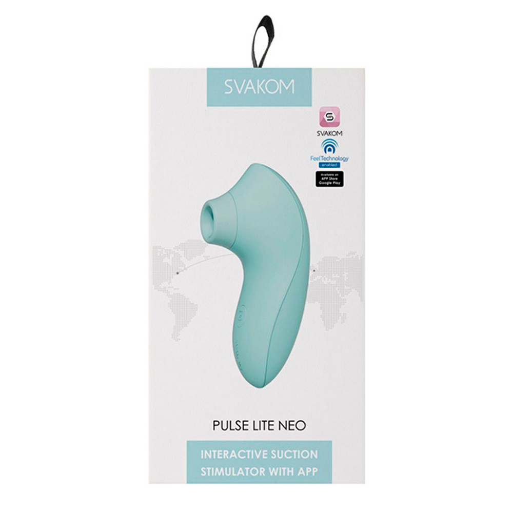 Мятный мембранно-волновой клиторальный стимулятор Svakom Pulse Lite Neo Seafoam Blue Interactive Pulse Stimulator SX013A-SB