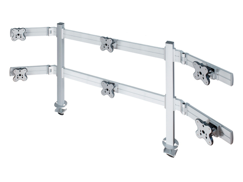 ErgoFount TBSS-600WG Настольное крепление для 6 мониторов диагональю до 24'' конфигурации 2х3 со струбциной к столу типа "G". Цвет - серебристый