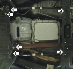 Усиленная защита Motodor кпп 5 мм, алюминий. для Hummer H3 2005-2010 арт.35703