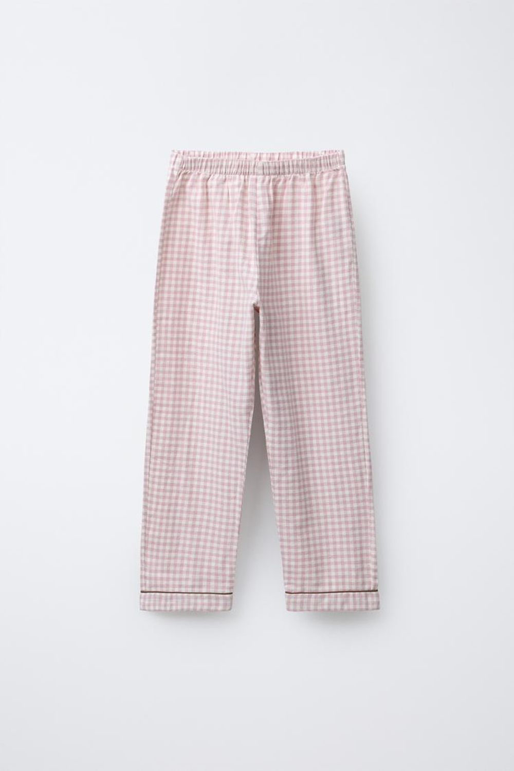 ZARA ФЛАНЕЛЕВАЯ ПИЖАМА В КЛЕТКУ ВИШИ, РОЗОВЫЙ