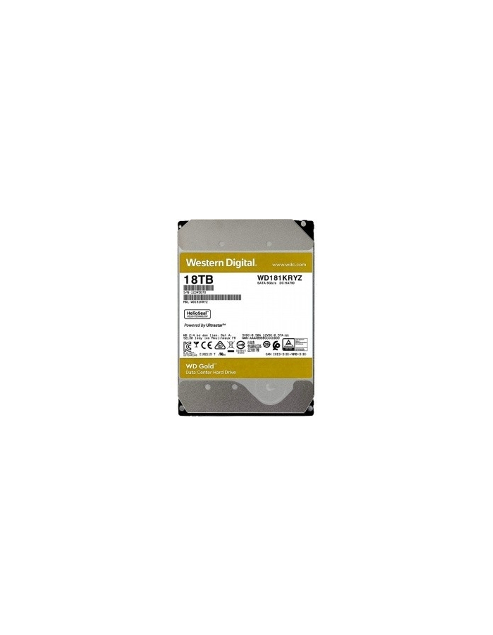 18TB WD Gold  (WD181KRYZ) {SATA III 6 Gb/s, 7200 rpm, 512Mb buffer}
