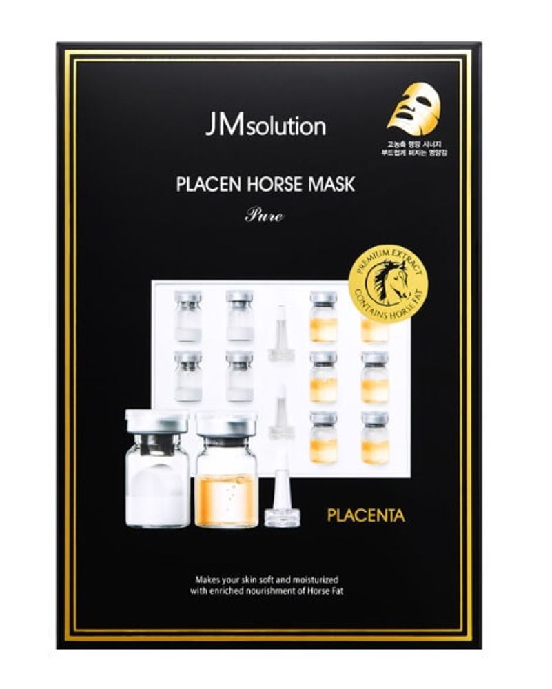 JMsolution Placen Horse Mask антивозрастная плацентарная тканевая маска для глубокого питания кожи