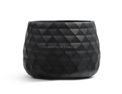 Кашпо TREEZ ERGO - серия Diamond - Низкая чаша - Антрацит