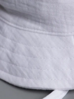 Белая детская панама на лето с завязками