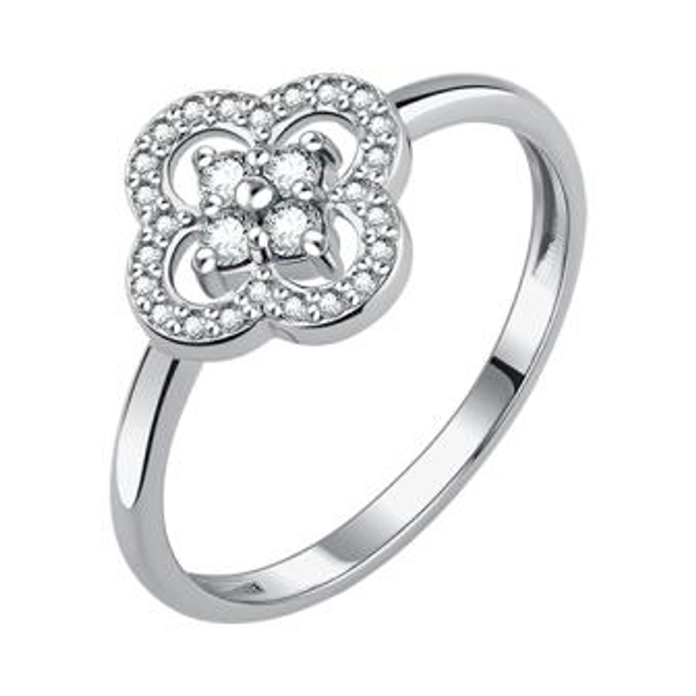 Кольцо из серебра с фианитами