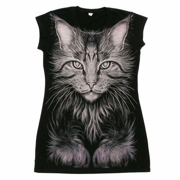 Туника Help me stay Alive Кошка бежевого цвета