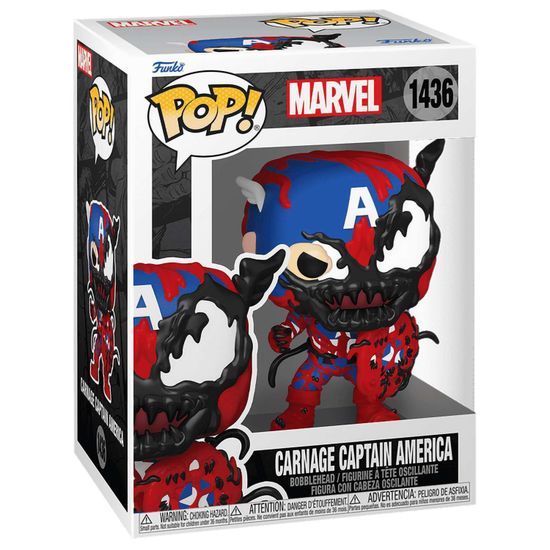 Фигурка Funko POP! Bobble Marvel Carnage Captain America (1436) 82644 / Фигурка Фанко ПОП! по мотивам вселенной "Марвел", Карнаж (Капитан Америка)