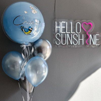 Кристальный гигант голубой с синичкой