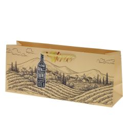 GAEM Пакет подарочный для бутылок (бумага 210г/м2, блок 12шт), L37 W10 H15,5 см, 4в.