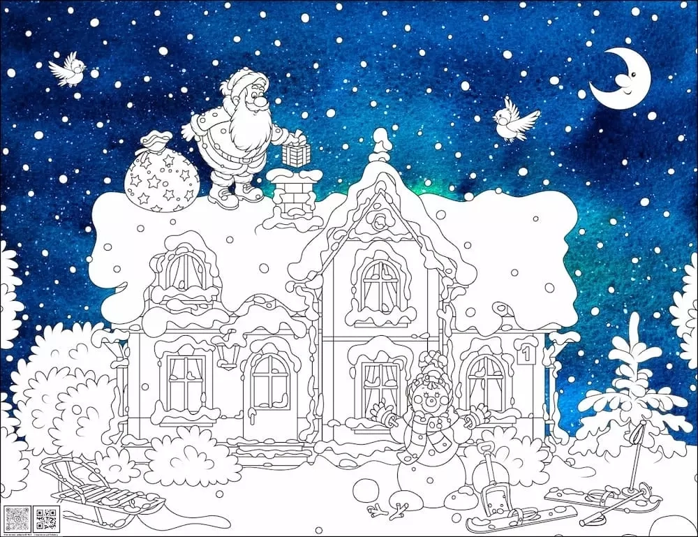 Цифровое панно ID Wall Раскраска в цвете "Дед Мороз привез подарки"