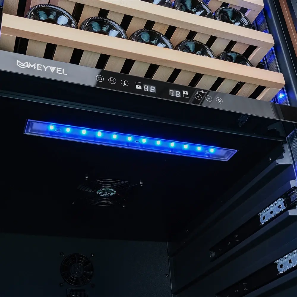 Винный шкаф двухзонный Meyvel MV77PRO-KBT2 (Итальянский орех)