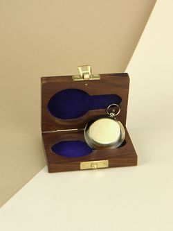 Nautical Карманный компас в деревянном футляре