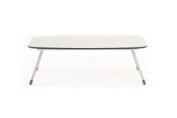 "Верона" журнальный стол из HPL 120х65, H40, каркас белый муар, цвет столешницы "молочный"