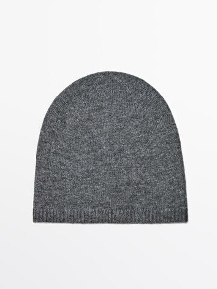 Massimo Dutti Шапка бини из тонкого трикотажа, серый