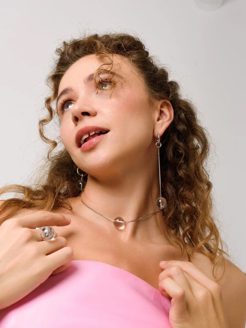 Колье "Crystal Ball" Silver