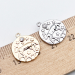 Подвеска Знак Зодиака Телец, цвет серебро (родий), фианит, размер 16*14 мм, цена за 1 шт