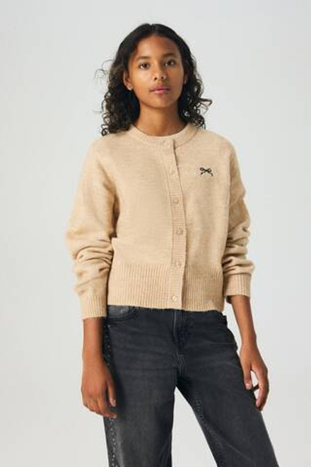 H&M Кардиган с вышивкой, бежевый