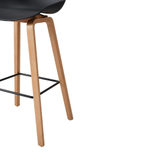 Стул барный BY003 черный бук/матовый черный металл