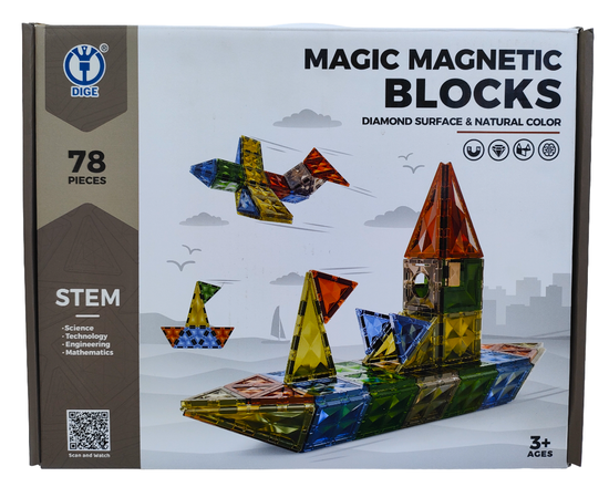 Магнитный конструктор Magic Magnetic Blocks  , 78 дет.
