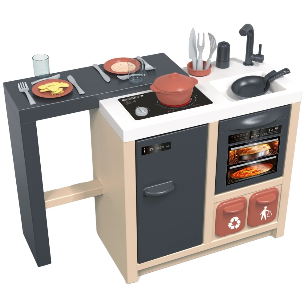 Детская кухня-остров Smoby 312601 с духовкой раковиной холодильником и 23 аксессуарами от 3 лет — фото 2