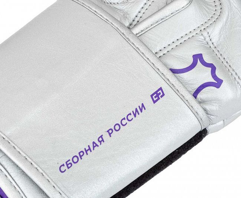Перчатки снарядные Clinch Bag Mitts Undefeated Russian Team серебристые C167RT
