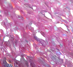 БК016ДС118 Хрустальные бусины-капли, цвет: ярко-розовый AB прозрачный, 11х8 мм, кол-во: 15 шт.