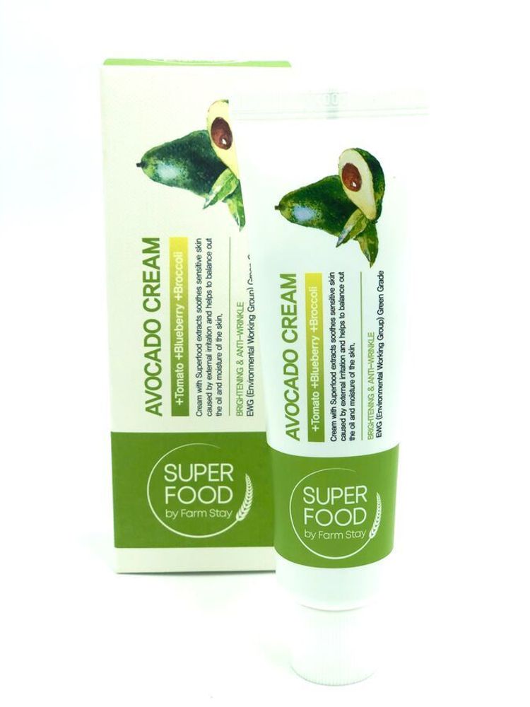 Крем для лица с экстрактом авокадо FARMSTAY Avocado Cream Super Food 60 гр