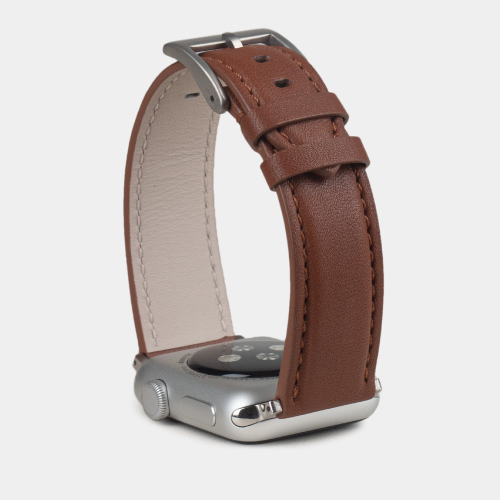 Ремешок для Apple Watch 44/45/46 mm из кожи теленка, коричневого цвета