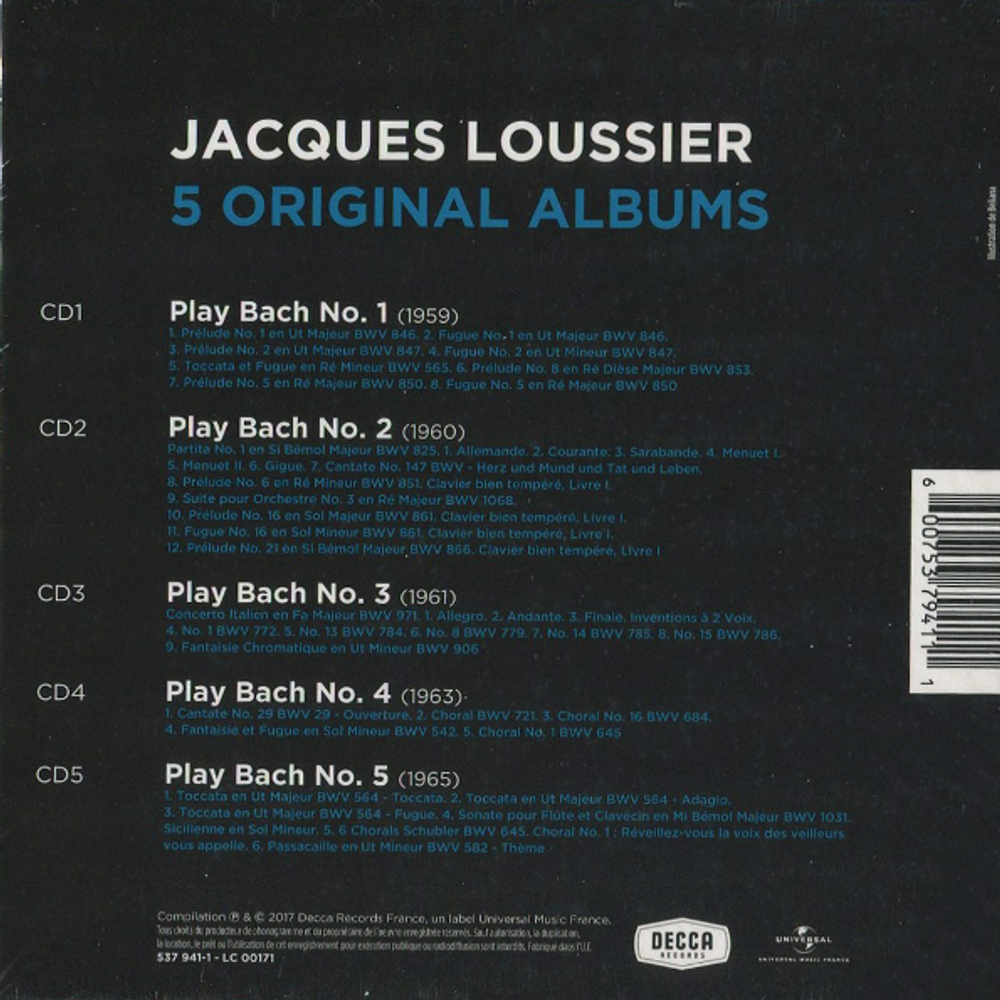 Jacques Loussier / 5 Original Albums (5CD)
