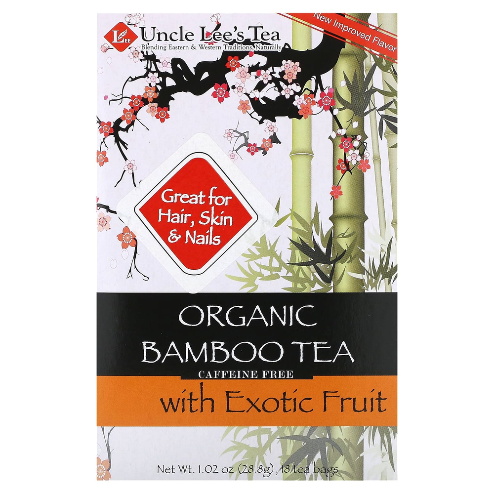 Uncle Lee's Tea, органический бамбуковый чай с экзотическими фруктами, без кофеина, 18 чайных пакетиков, 28,8 г (1,02 унции)