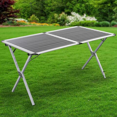 Стол складной алюминий, 140х80х70 см, сер