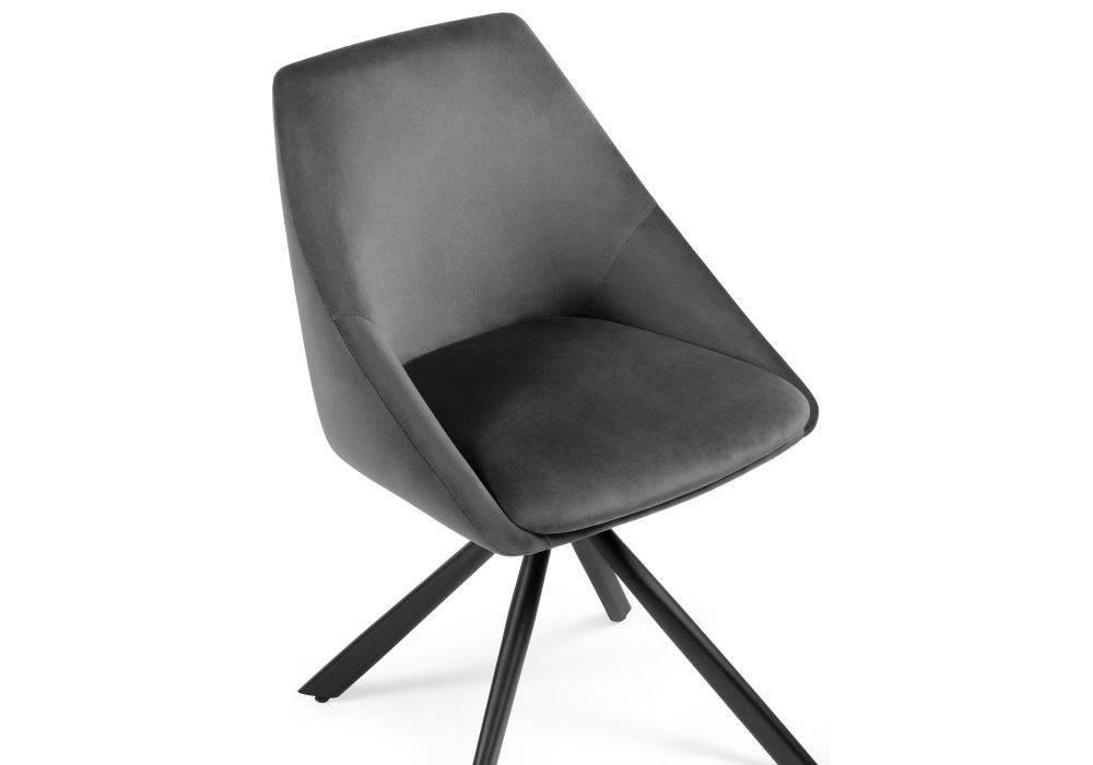 Стул на металлокаркасе Окленд крутящийся серый / черный